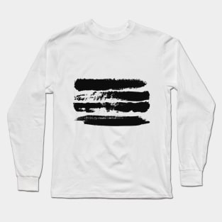 Black brush strokes on white background, monochrome. Print. Long Sleeve T-Shirt